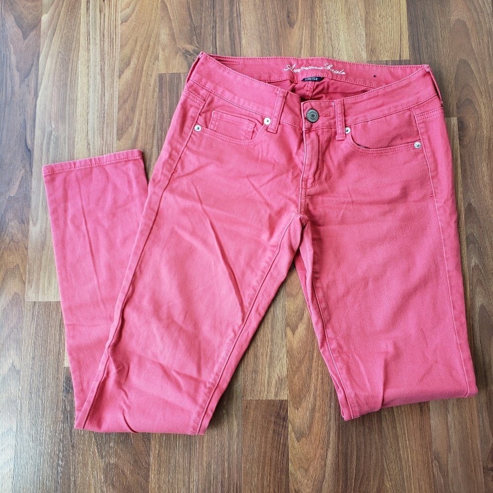 AEO AEO Skinny Jean's, Coral Colored